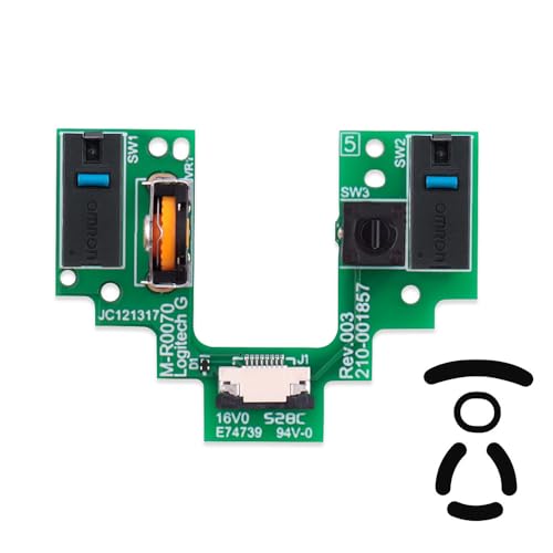 Switch Wheel Encoder Button Board Motherboard Microswitch Platte Maus Reparaturteile mit Mausfüßen Ersatz für Logitech G Pro Wireless GPW Wireless Gaming Maus (D2FC-F-K 50M) von HUYUN