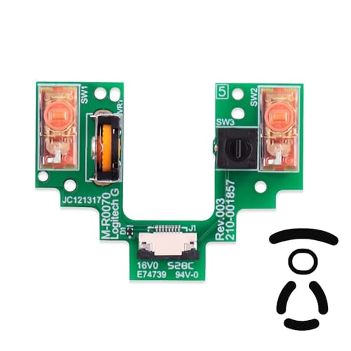 Switch Wheel Encoder Button Board Motherboard Microswitch Platte Maus Reparaturteile mit Mausfüßen Ersatz für Logitech G Pro Wireless GPW Wireless Gaming Maus (TTC Gold 60M) von HUYUN