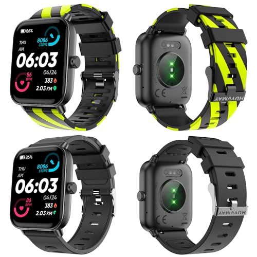Fashion Smartwatch Damen mit Telefonfunktion [2 Uhrenarmbänder], Alexa eingebaute Smart Watch, IP68 Wasserdicht Sportuhr mit Herzfrequenz Schlafmonitor Schrittzähler, 1.8” Fitnessuhr für iOS Android von HUYVMAY