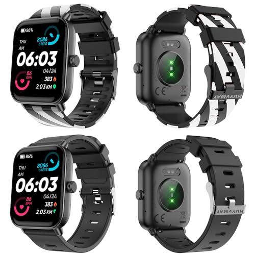 Fashion Smartwatch Damen mit Telefonfunktion [2 Uhrenarmbänder], Alexa eingebaute Smart Watch, IP68 Wasserdicht Sportuhr mit Herzfrequenz Schlafmonitor Schrittzähler, 1.8” Fitnessuhr für iOS Android von HUYVMAY