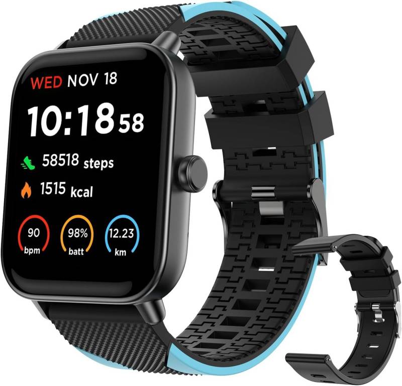 HUYVMAY Smartwatch (1,8 Zoll, Android, iOS), Alexa eingebauteIP68 120Uhrengesichten 100Sportmodi Herzfrequenzmesser von HUYVMAY