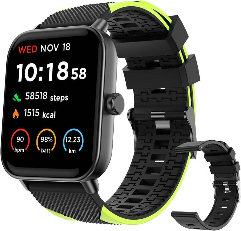 HUYVMAY Smartwatch (1,8 Zoll, Android, iOS), Mit IP68 wasserdichte Uhr mit DIY und 120 Uhrengesichten 100 Sportmodi von HUYVMAY