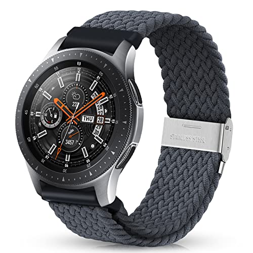 HUZU Armband für Samsung Galaxy Watch 3 45mm, 22mm Nylon Geflochtenes Uhrenarmband für Samsung Galaxy Watch 46mm/Galaxy Gear S3 Frontier/Classic, Einstellbares Ersatz band für Huawei Watch GT 46mm von HUZU