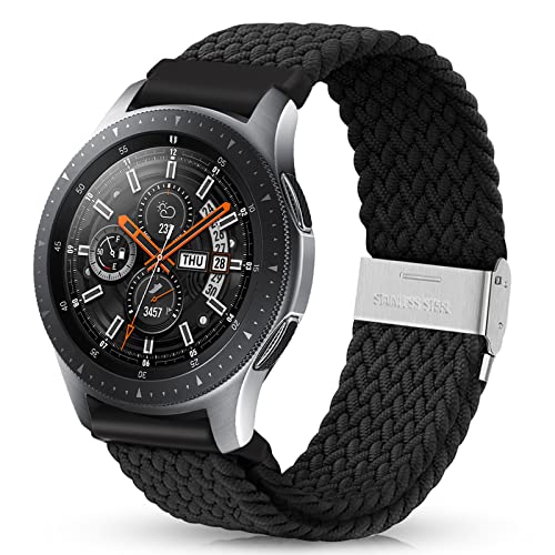 HUZU Armband für Samsung Galaxy Watch 3 45mm, 22mm Nylon Geflochtenes Uhrenarmband für Samsung Galaxy Watch 46mm/Galaxy Gear S3 Frontier/Classic, Einstellbares Ersatz band für Huawei Watch GT 46mm von HUZU