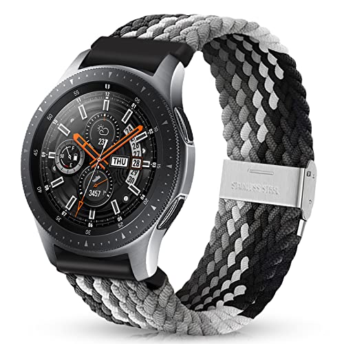 HUZU Armband für Samsung Galaxy Watch 3 45mm, 22mm Nylon Geflochtenes Uhrenarmband für Samsung Galaxy Watch 46mm/Galaxy Gear S3 Frontier/Classic, Einstellbares Ersatz band für Huawei Watch GT 46mm von HUZU