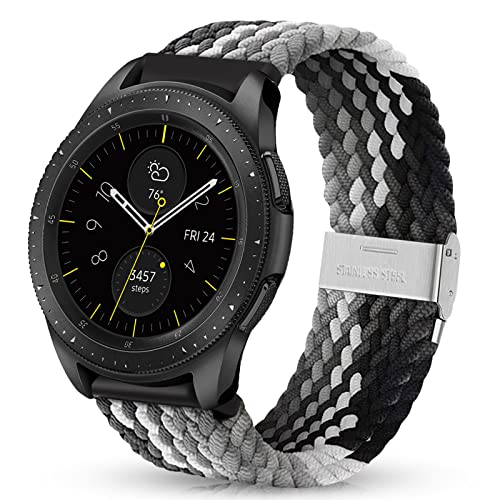 HUZU Armband für Samsung Galaxy Watch 4/Watch 4 Classic, 20mm Nylon Geflochtenes Uhrenarmband für Samsung Galaxy Watch 3 41mm, Einstellbares Ersatzband für Galaxy Watch Active 40mm/Active 2 40mm/44mm von HUZU