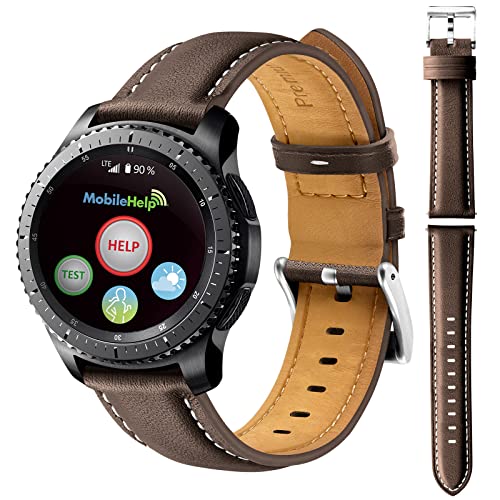 HUZU Leder Uhrenarmband Kompatibel mit Samsung Galaxy Watch 3 45mm, 22mm Leder Ersatzarmbander für Samsung Galaxy Watch 46mm/Samsung Gear S3 Frontier/Classic von HUZU