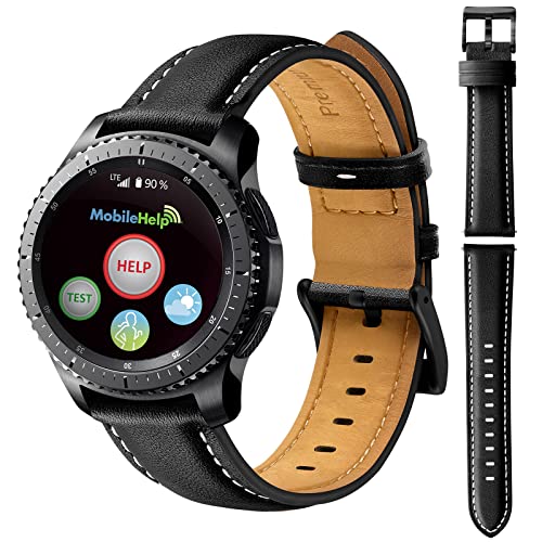 HUZU Leder Uhrenarmband Kompatibel mit Samsung Galaxy Watch 3 45mm, 22mm Leder Ersatzarmbander für Samsung Galaxy Watch 46mm/Samsung Gear S3 Frontier/Classic von HUZU