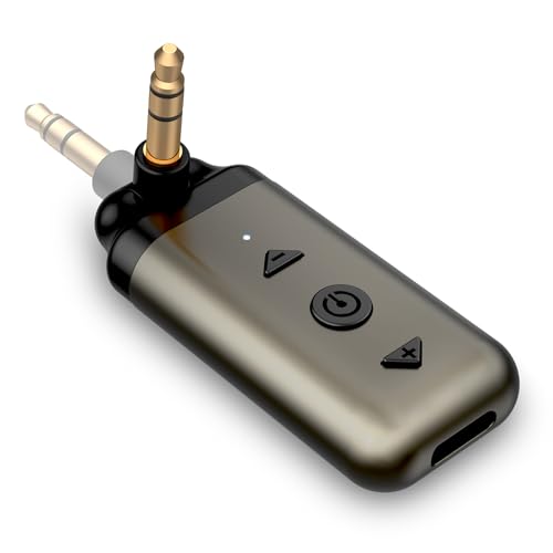 HVMLAK AIR99 Bluetooth Sender Klinke Aux Adapter, 2-in-1 Bluetooth Transmitter und Empfänger, Bluetooth Splitter für 2 Kopfhörer oder Airpods, Kompatibel mit jedem 3,5mm Buchsen Audio System von HVMLAK