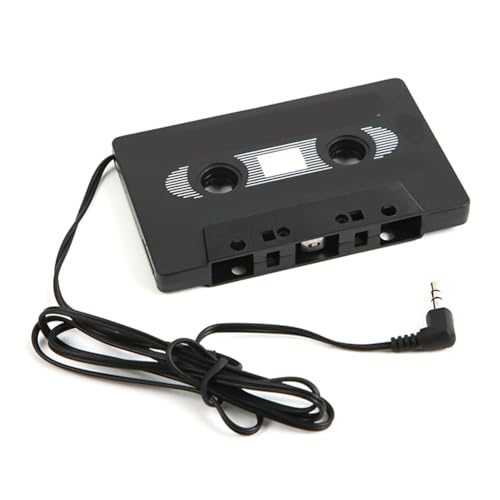 HWGING Autokassettenadapter, MP3 Player Tape Converter, 3,5 Mm Jack für MP3 MP4 Phone PC Aux CD Player, Universal (Schwarz) von HWGING