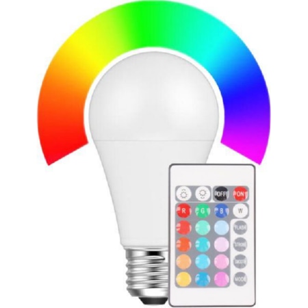48633  (10 Stück) - LED-Leuchtmittel Birnenform 9W RGB + WW 48633 von HWH
