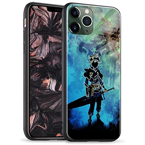 HWLHJJ Japanische Anime-Schutzhülle aus weichem Silikon für Manga, modische Glas-Schutzhüllen (für iPhone 14 Pro, Asta Black Clover) von HWLHJJ