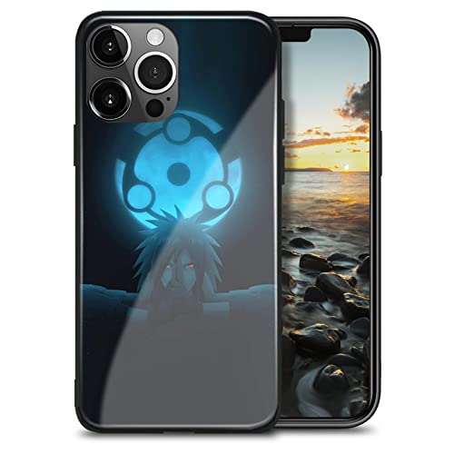 HWLHJJ Schutzhülle für iPhone 14 Pro, japanisches Anime, weiches Silikon, stoßfest, Manga-Druck, Glas-Handyhüllen (Madara Uchiha Mangekyou Sharingan) von HWLHJJ