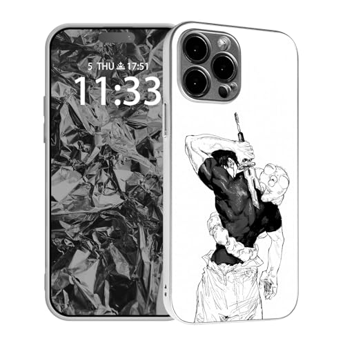 HWLHJJ Toji Fushiguro Japanische Anime-Silber Handyhülle, Einzigartiges Manga-Design, wasserdichte TPU für iPhone 14 Pro von HWLHJJ