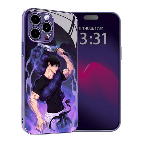 Toji Fushiguro JJK Anime-Lila Handyhülle aus gehärtetem TPU-Glas, Strapazierfähige und Kratzfeste Hülle, Stoßfeste Schutzhülle für iPhone 11 von HWLHJJ