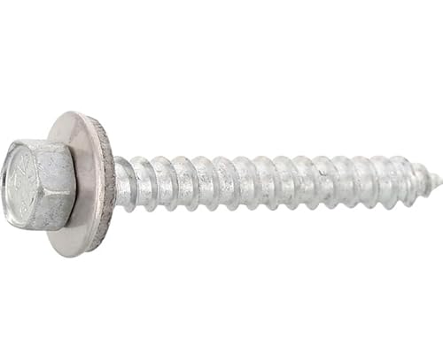 HWS *** 50 Stück*** Fassadenbauschrauben verzinkt mit Dichtscheibe 16mm Schlüsselweite 3/8 Zoll (6,5 x 100 mm) von HWS Heimwerkershop