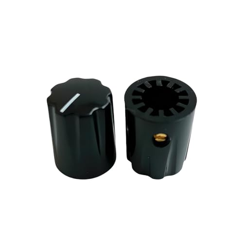 HWWW 13 x 16 mm Kunststoffknopf for Gitarrenverstärker, DVD-Lautstärkeregler, Effektknopf, Innenloch 6,4 mm.(Black) von HWWW