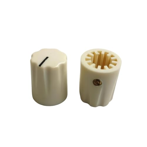 HWWW 13 x 16 mm Kunststoffknopf for Gitarrenverstärker, DVD-Lautstärkeregler, Effektknopf, Innenloch 6,4 mm.(Cream Color) von HWWW