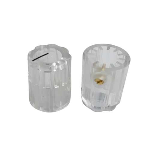 HWWW 13 x 16 mm Kunststoffknopf for Gitarrenverstärker, DVD-Lautstärkeregler, Effektknopf, Innenloch 6,4 mm.(Transparent) von HWWW