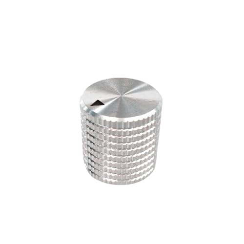 HWWW 17 x 17 mm Knopf aus Aluminiumlegierung, verwendet for Gitarrenverstärker, CD, Lautstärkeregler. Öffnung: 6,0 mm(Silver) von HWWW
