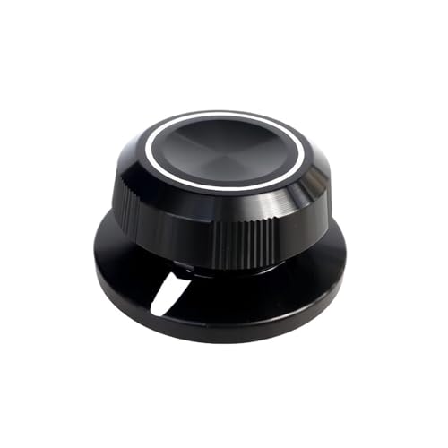 HWWW 48 x 23 mm Knopf aus Aluminiumlegierung, Lautsprecherknopf for Gitarrenverstärker, Lautstärkeregler for CDs. Innenloch 6,0 mm(Black) von HWWW