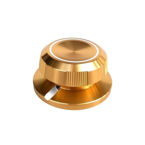 HWWW 48 x 23 mm Knopf aus Aluminiumlegierung, Lautsprecherknopf for Gitarrenverstärker, Lautstärkeregler for CDs. Innenloch 6,0 mm(Golden) von HWWW