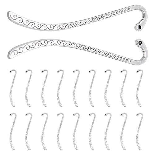 20pcs Metall -Lesezeichen, 3, 3 x 0, 1 Zoll gebogene DIY -Lesezeichen mit Loch, perlable mit Schnitzereien für Schüler, Schriftsteller, Leser und usw. Metall - 20pcs Metall -Lesezeichen, 3, 3 x 0, 1 Zoll gebogene DIY -Lesezeichen mit Loch, perlable mit Schnitzereien für Schüler, Schriftsteller, Leser und usw. Metall - von HWXZUUO