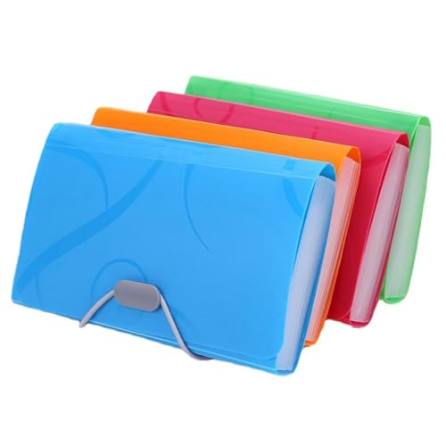 4PCS Erweiterung Dateiordner 6.9x4.3 Zoll Quittungsorganisator mit 13 Taschen- und Seilkartierkartenticket -Speicher Quittung von HWXZUUO