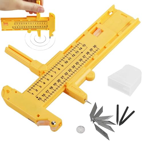 6PCS -Papierschneider mit 3 Bleikernen, 6, 9 x 4, 9 Zoll Plastikkreispapier Trimmer, einfach zu verwenden Kompassklima für verschiedene Hobbys und Handwerksprojekte Cutter von HWXZUUO