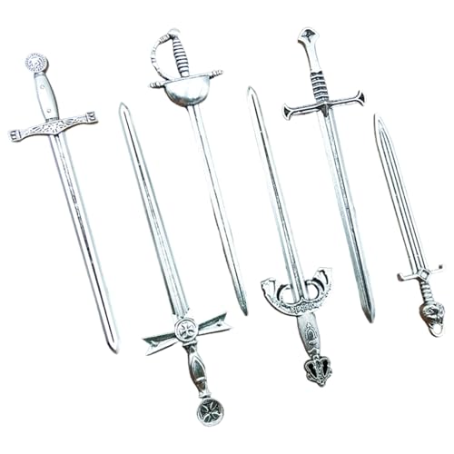6pcs Schwert Lesezeichen, Antiquitätenstil Silber Small Sword Lesezeichen robuste Schwerter für Männer Ancient Stifte Set für Buchliebhaber DIY BRÜFUNG 6pcs Schwert Lesezeichen, Antiquitätenstil Silber Small Sword Lesezeichen robuste Schwerter für Männer Ancient Stifte Set für Buchliebhaber DIY BRÜFUNG von HWXZUUO