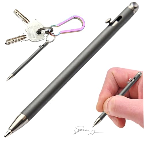 HWXZUUO Mini-Titanium-Stift, tragbare Taschenballpoint-Stifte, einziehbarer EDC-Stift, Travel Metal Ball-Punkt, kreative Signatur für Arbeit und Schulmini HWXZUUO Mini-Titanium-Stift, tragbare Taschenballpoint-Stifte, einziehbarer EDC-Stift, Travel Metal Ball-Punkt, kreative Signatur für Arbeit und Schulmini von HWXZUUO