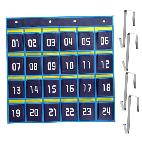 Klassenzimmer-Telefonspeicher mit Hooks 24 Taschen Hängende Klassenzimmer-Telefonhalter nummeriert nicht gewebte starke Ladung Mobile Weihnachtsgeschenktasche für Weihnacht Adventskalenderzelle von HWXZUUO