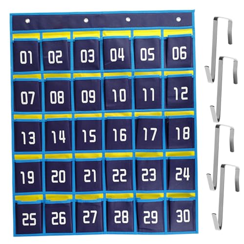 Klassenzimmer-Telefonspeicher mit Hooks 30 Taschen Hängende Klassenzimmer-Telefonhalter nummeriert nicht gewebte starke Ladung Mobile Weihnachtsgeschenktasche für Weihnacht Adventskalenderzelle von HWXZUUO