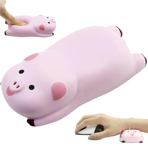 Kleines Handgelenk Ruhmaus -Pad, Mini süßes Schwein Ergonomisch Mousepad Memory Foam Design Schweine Form Handgelenk Stütze Kissen REST -Kissenmatte für Office -Computer -Laptop, komfortable und Schm von HWXZUUO
