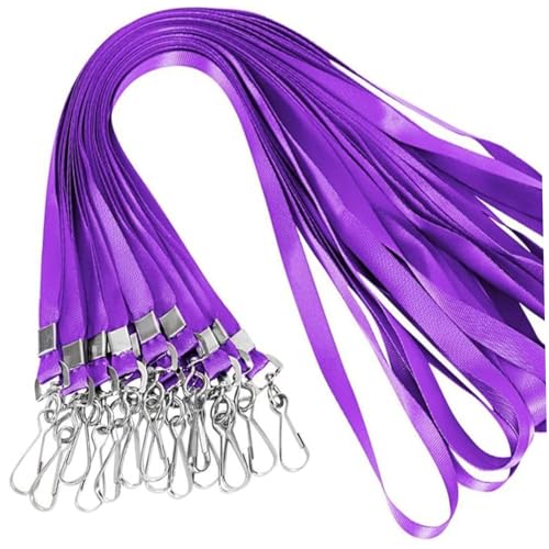 Lanyards für ID -Abzeichen/Keys 50pcs 18 Zoll Unisex Purple Lanayrd mit Clips glatt und weicher Ersatzpolyester Lanyard für Arbeitsplätze, Büro, Treffen mit Lanyards für ID -Abzeichen Lanyards für ID -Abzeichen/Keys 50pcs 18 Zoll Unisex Purple Lanayrd mit Clips glatt und weicher Ersatzpolyester Lanyard für Arbeitsplätze, Büro, Treffen mit Lanyards für ID -Abzeichen von HWXZUUO