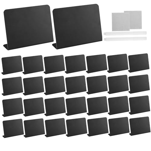 Mini-Tafelschild 30pcs L-förmige Löschfabrik-Tafelschild mit 2 Stift- und 2 Stoff Mehrzweck für Buffet, Stand, Einzelhandelsgeschäft, Party Mini von HWXZUUO