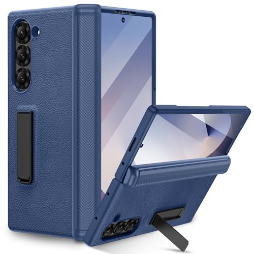 HWeggo Hülle für Samsung Galaxy Z Fold 6 mit Ständer & Panzerglas Displayschutzfolie, Robuste Ganzkörper-Handyhülle, Militär Schutzhülle mit Scharnierschutz (Blau) HWeggo Hülle für Samsung Galaxy Z Fold 6 mit Ständer & Panzerglas Displayschutzfolie, Robuste Ganzkörper-Handyhülle, Militär Schutzhülle mit Scharnierschutz (Blau) von HWeggo