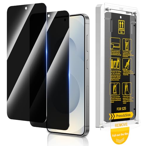 HWeggo für Samsung Galaxy S25 Schutzfolie Sichtschutz für Glas mit 2 Pack, Einfache Installation, Unterstützung Fingerabdruck entsperren, HD 9H Härte gehärtetem Glas Film HWeggo für Samsung Galaxy S25 Schutzfolie Sichtschutz für Glas mit 2 Pack, Einfache Installation, Unterstützung Fingerabdruck entsperren, HD 9H Härte gehärtetem Glas Film von HWeggo