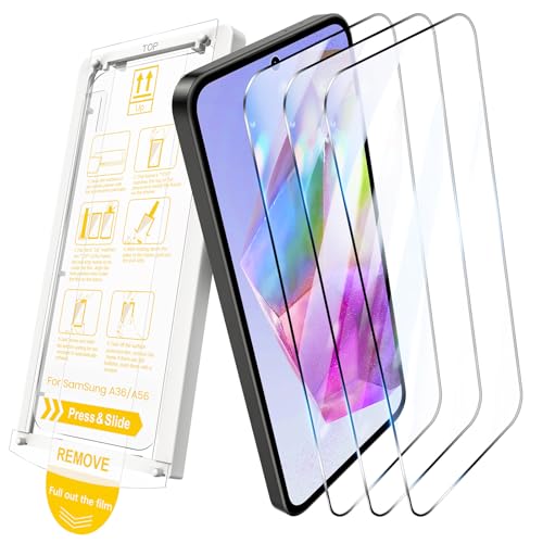 HWeggo Panzer Schutz Glas für Samsung Galaxy A56 5G,Einfache Installation mit Pull Strip Alignment Frame,9H Härte Gehärtetem Glas Film,HD Klar DisplaySchutzfolie,3 Stück HWeggo Panzer Schutz Glas für Samsung Galaxy A56 5G,Einfache Installation mit Pull Strip Alignment Frame,9H Härte Gehärtetem Glas Film,HD Klar DisplaySchutzfolie,3 Stück von HWeggo