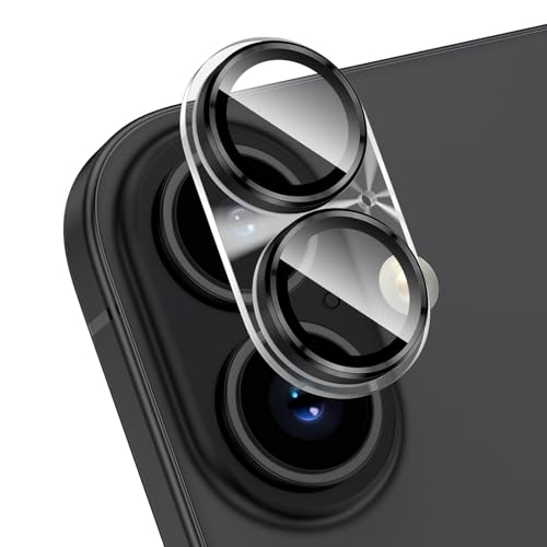 HWeggo für iPhone 16 / iPhone 16 Plus Kamera Objektivschutz 9H Kameraabdeckung aus gehärtetem Glas All-in-One Aluminiumlegierung Metall Anti-Scratch Case Friendly, Schwarz HWeggo für iPhone 16 / iPhone 16 Plus Kamera Objektivschutz 9H Kameraabdeckung aus gehärtetem Glas All-in-One Aluminiumlegierung Metall Anti-Scratch Case Friendly, Schwarz von HWeggo