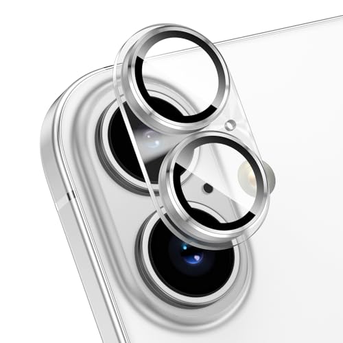 HWeggo für iPhone 16 / iPhone 16 Plus Kamera Objektivschutz 9H Kameraabdeckung aus gehärtetem Glas All-in-One Aluminiumlegierung Metall Anti-Scratch Case Friendly, Silber HWeggo für iPhone 16 / iPhone 16 Plus Kamera Objektivschutz 9H Kameraabdeckung aus gehärtetem Glas All-in-One Aluminiumlegierung Metall Anti-Scratch Case Friendly, Silber von HWeggo