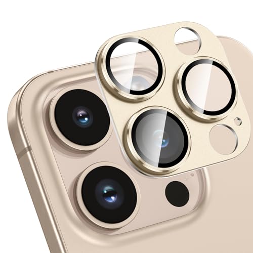 HWeggo für iPhone 16 Pro/iPhone 16 Pro Max Kameraschutz,9H gehärtetes Glas,Einteiliges Aluminiumlegierung Metall Kamera Schutz,HD Klar Anti-Kratzer Kamera Displayschutzfolie-Desert Titanium HWeggo für iPhone 16 Pro/iPhone 16 Pro Max Kameraschutz,9H gehärtetes Glas,Einteiliges Aluminiumlegierung Metall Kamera Schutz,HD Klar Anti-Kratzer Kamera Displayschutzfolie-Desert Titanium von HWeggo