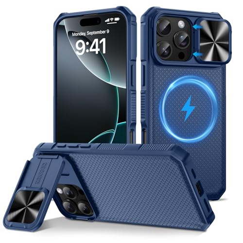 HWeggo für iPhone 16 Pro Max 6.9" Magnetic Hülle,Kompatibel mit MagSafe&Slide Kamera Push Window Holder Cover,Military Grade Bumper Edge Protective Phone Case (Blau, iPhone 16 Pro Max) HWeggo für iPhone 16 Pro Max 6.9" Magnetic Hülle,Kompatibel mit MagSafe&Slide Kamera Push Window Holder Cover,Military Grade Bumper Edge Protective Phone Case (Blau, iPhone 16 Pro Max) von HWeggo