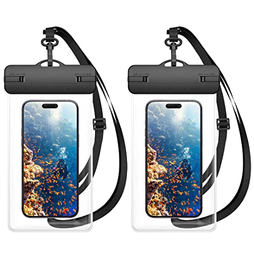 HWeggo wasserdichte Handyhülle,8.8" große IPX8 wasserdichte Handytasche mit Verstellbarem Schlüsselband,Unterwasser Handy Hülle für iPhone 14 Pro Max/13/12/11,Samsung S23 Ultra -bis zu 8.8" von HWeggo