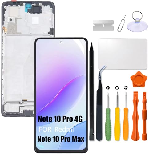 Ersatz für Redmi Note 10 Pro 4G | Note 10 Pro Max LCD-Bildschirm mit Rahmen INCELL für Redmi M2101K6G M2101K6R M2101K6I Touchscreen Digitizer Assembly LCD Display mit Reparaturset Ersatz für Redmi Note 10 Pro 4G | Note 10 Pro Max LCD-Bildschirm mit Rahmen INCELL für Redmi M2101K6G M2101K6R M2101K6I Touchscreen Digitizer Assembly LCD Display mit Reparaturset von HWszyss