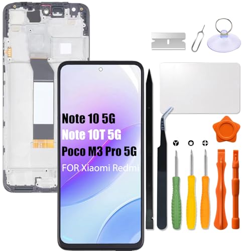 Ersatz für Xiaomi Poco M3 Pro 5G M2103K19PG LCD-Bildschirm mit Rahmen für Redmi Note 10 5G M2103K19G | Note 10T 5G M2103K19I Touchscreen Digitizer Montage LCD Display mit Reparaturset Ersatz für Xiaomi Poco M3 Pro 5G M2103K19PG LCD-Bildschirm mit Rahmen für Redmi Note 10 5G M2103K19G | Note 10T 5G M2103K19I Touchscreen Digitizer Montage LCD Display mit Reparaturset von HWszyss