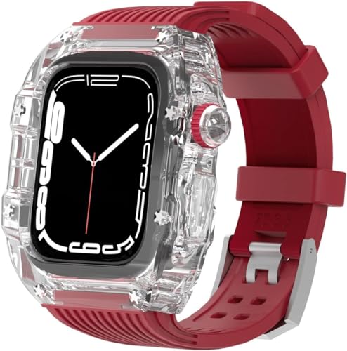 Hard PC Transparent Watch Case Silikon -Gurt -Kit , kompatibel mit Apple Watch Ultra 8 7 6 5 4 Se 44mm 45 -mm -Serie , Leichtes Schockdosenkoffer Gummi -Gurt -Ersatzzubehör Hard PC Transparent Watch Case Silikon -Gurt -Kit , kompatibel mit Apple Watch Ultra 8 7 6 5 4 Se 44mm 45 -mm -Serie , Leichtes Schockdosenkoffer Gummi -Gurt -Ersatzzubehör von HXFFXHF