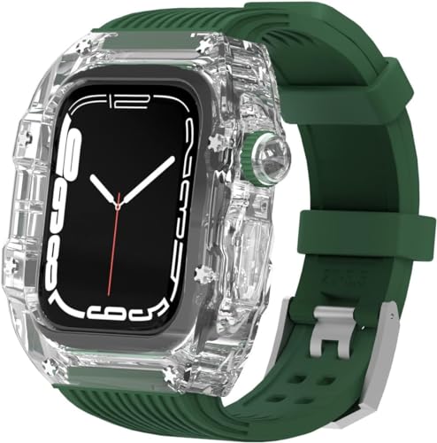 Hard PC Transparent Watch Case Silikon -Gurt -Kit , kompatibel mit Apple Watch Ultra 8 7 6 5 4 Se 44mm 45 -mm -Serie , Leichtes Schockdosenkoffer Gummi -Gurt -Ersatzzubehör Hard PC Transparent Watch Case Silikon -Gurt -Kit , kompatibel mit Apple Watch Ultra 8 7 6 5 4 Se 44mm 45 -mm -Serie , Leichtes Schockdosenkoffer Gummi -Gurt -Ersatzzubehör von HXFFXHF