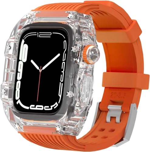 Hard PC Transparent Watch Case Silikon -Gurt -Kit , kompatibel mit Apple Watch Ultra 8 7 6 5 4 Se 44mm 45 -mm -Serie , Leichtes Schockdosenkoffer Gummi -Gurt -Ersatzzubehör Hard PC Transparent Watch Case Silikon -Gurt -Kit , kompatibel mit Apple Watch Ultra 8 7 6 5 4 Se 44mm 45 -mm -Serie , Leichtes Schockdosenkoffer Gummi -Gurt -Ersatzzubehör von HXFFXHF