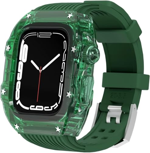 Hard PC Transparent Watch Case Silikon -Gurt -Kit , kompatibel mit Apple Watch Ultra 8 7 6 5 4 Se 44mm 45 -mm -Serie , Leichtes Schockdosenkoffer Gummi -Gurt -Ersatzzubehör Hard PC Transparent Watch Case Silikon -Gurt -Kit , kompatibel mit Apple Watch Ultra 8 7 6 5 4 Se 44mm 45 -mm -Serie , Leichtes Schockdosenkoffer Gummi -Gurt -Ersatzzubehör von HXFFXHF
